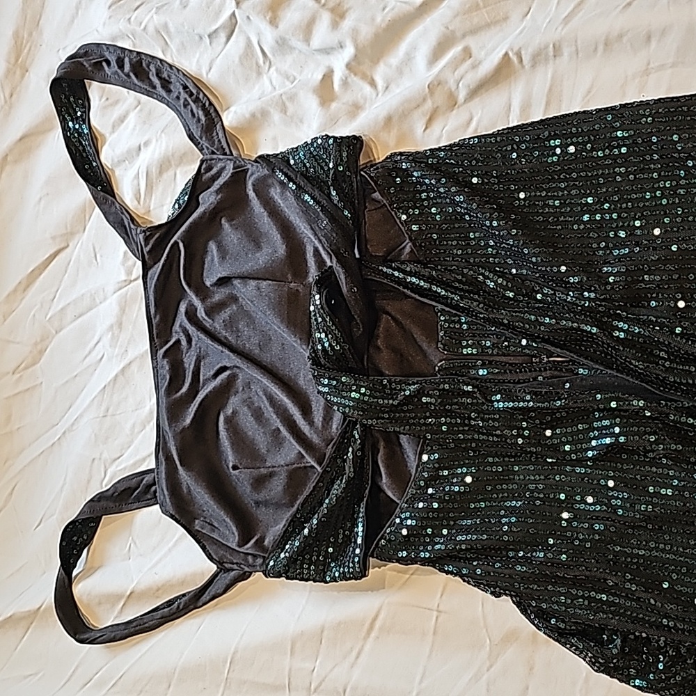 Shein Joyfunear Tie Backless Split-Hem Sequin Bod… - image 7